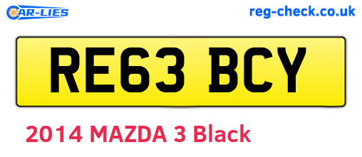 RE63BCY are the vehicle registration plates.