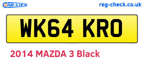 WK64KRO are the vehicle registration plates.