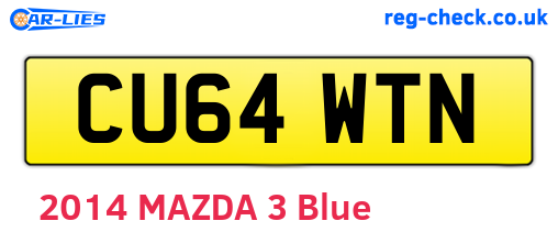 CU64WTN are the vehicle registration plates.