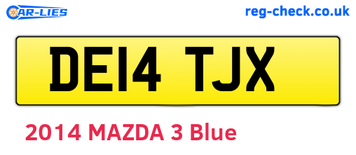 DE14TJX are the vehicle registration plates.
