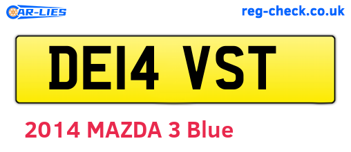 DE14VST are the vehicle registration plates.