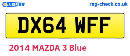 DX64WFF are the vehicle registration plates.