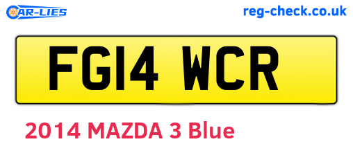 FG14WCR are the vehicle registration plates.
