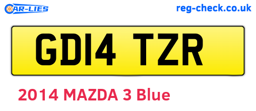GD14TZR are the vehicle registration plates.