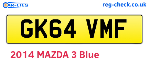 GK64VMF are the vehicle registration plates.