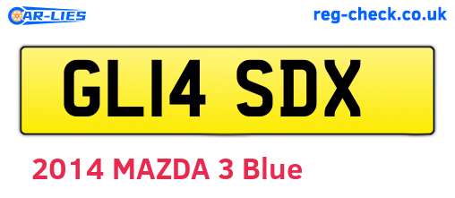 GL14SDX are the vehicle registration plates.