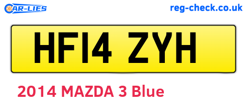 HF14ZYH are the vehicle registration plates.
