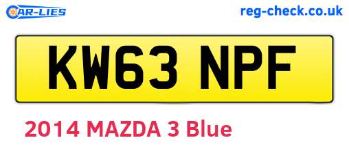 KW63NPF are the vehicle registration plates.
