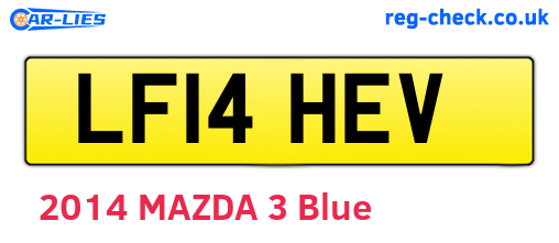 LF14HEV are the vehicle registration plates.
