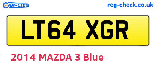 LT64XGR are the vehicle registration plates.