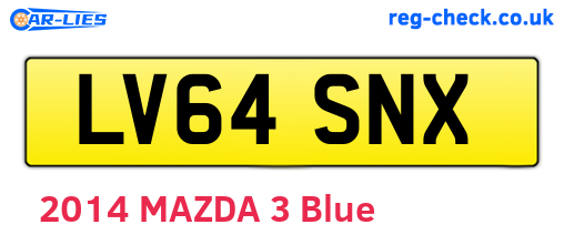 LV64SNX are the vehicle registration plates.