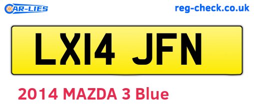 LX14JFN are the vehicle registration plates.