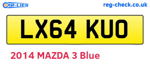 LX64KUO are the vehicle registration plates.