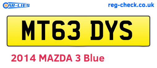 MT63DYS are the vehicle registration plates.