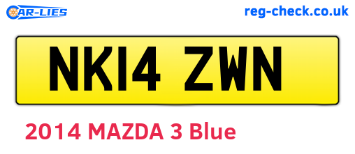 NK14ZWN are the vehicle registration plates.