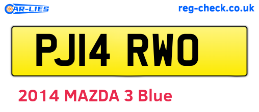 PJ14RWO are the vehicle registration plates.