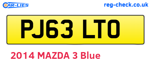 PJ63LTO are the vehicle registration plates.