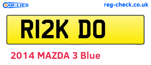 R12KDO are the vehicle registration plates.