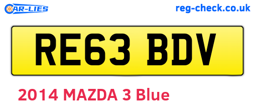 RE63BDV are the vehicle registration plates.