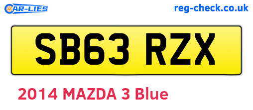 SB63RZX are the vehicle registration plates.