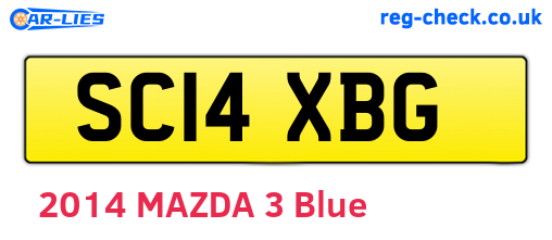 SC14XBG are the vehicle registration plates.