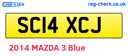 SC14XCJ are the vehicle registration plates.