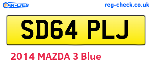 SD64PLJ are the vehicle registration plates.