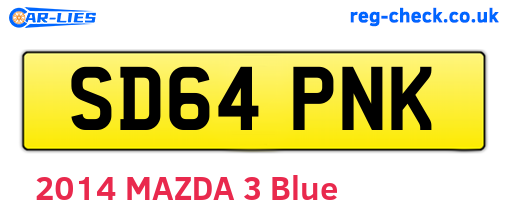 SD64PNK are the vehicle registration plates.