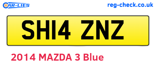 SH14ZNZ are the vehicle registration plates.