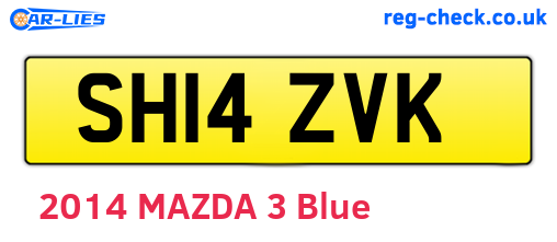 SH14ZVK are the vehicle registration plates.