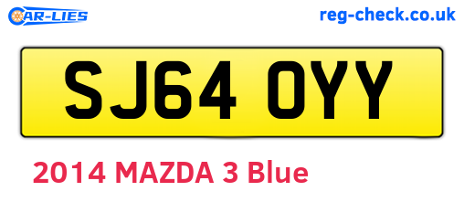 SJ64OYY are the vehicle registration plates.