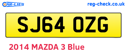 SJ64OZG are the vehicle registration plates.