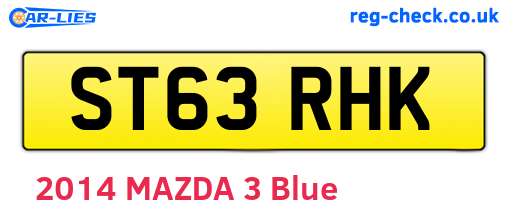 ST63RHK are the vehicle registration plates.