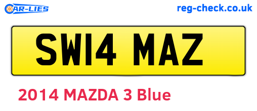 SW14MAZ are the vehicle registration plates.