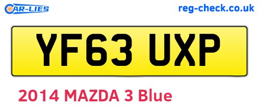 YF63UXP are the vehicle registration plates.
