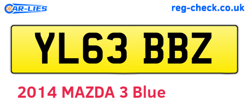 YL63BBZ are the vehicle registration plates.