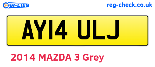 AY14ULJ are the vehicle registration plates.