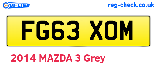 FG63XOM are the vehicle registration plates.