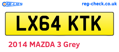 LX64KTK are the vehicle registration plates.