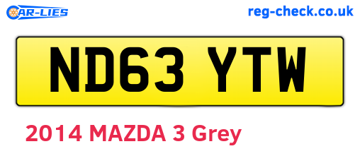 ND63YTW are the vehicle registration plates.
