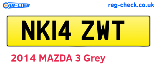 NK14ZWT are the vehicle registration plates.