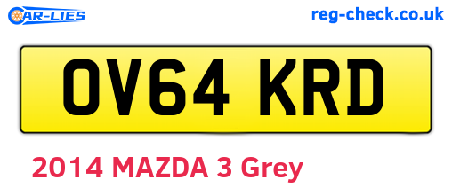 OV64KRD are the vehicle registration plates.