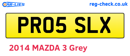 PR05SLX are the vehicle registration plates.