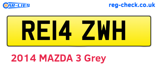 RE14ZWH are the vehicle registration plates.