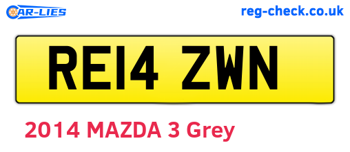 RE14ZWN are the vehicle registration plates.