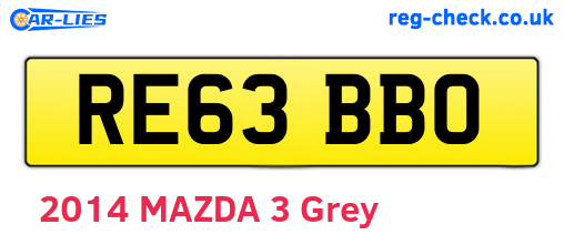 RE63BBO are the vehicle registration plates.