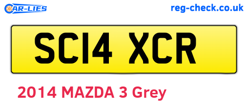 SC14XCR are the vehicle registration plates.
