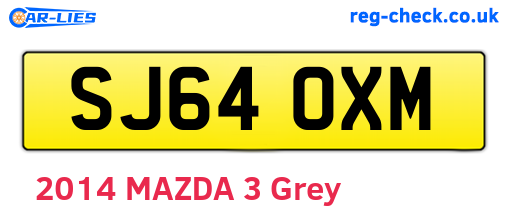 SJ64OXM are the vehicle registration plates.