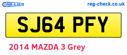 SJ64PFY are the vehicle registration plates.