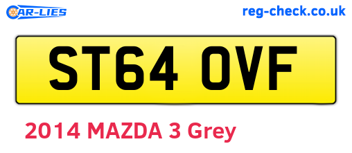 ST64OVF are the vehicle registration plates.